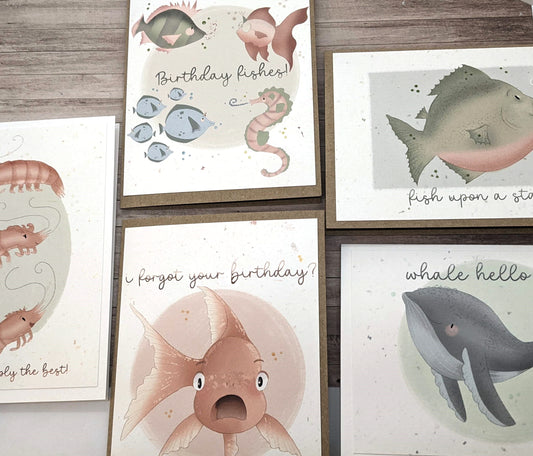 Set van 5 "Birthday Fishes"